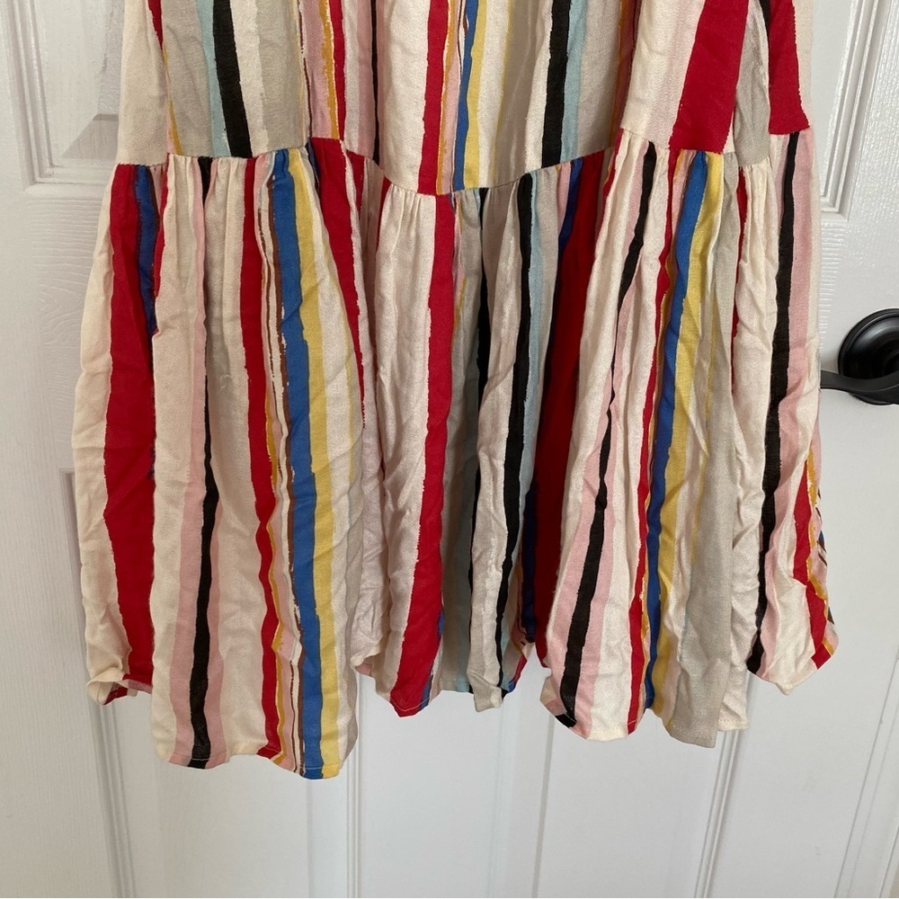 NWT Striped Maxi Dress En Crème ASOS Adjustable Straps Red pink Cream Size Small - Picture 6 of 7